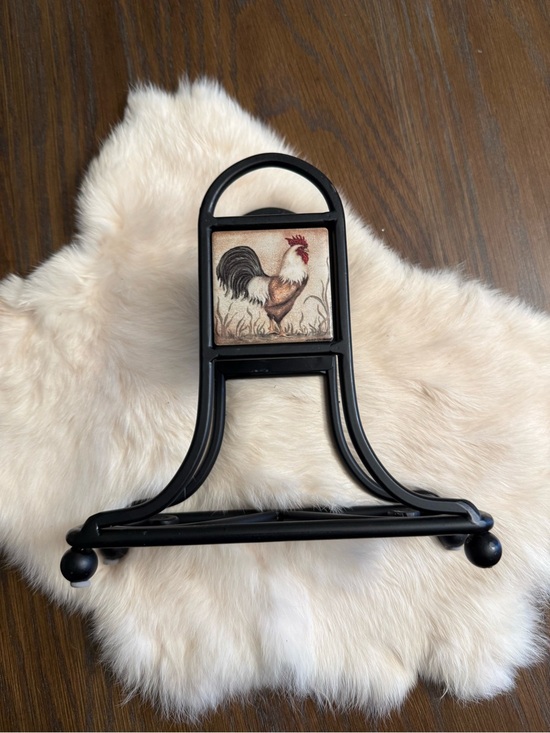 Other - Rooster Napkin Holder Black Wrought Iron Farmhouse Kitchen
